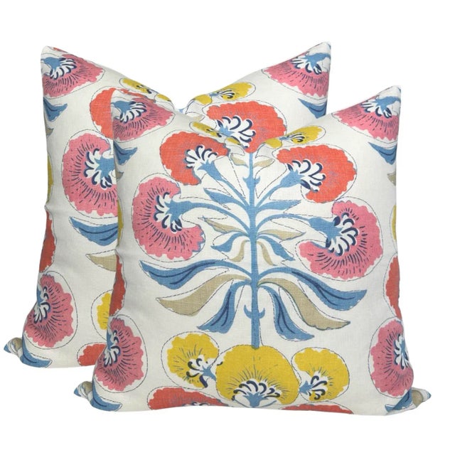 ⭐️ Ships Within 2 Days On the Front: Floral Printed Fabric On the Back: Ivory Linen Fabric Designer Fabric Content: 100%...