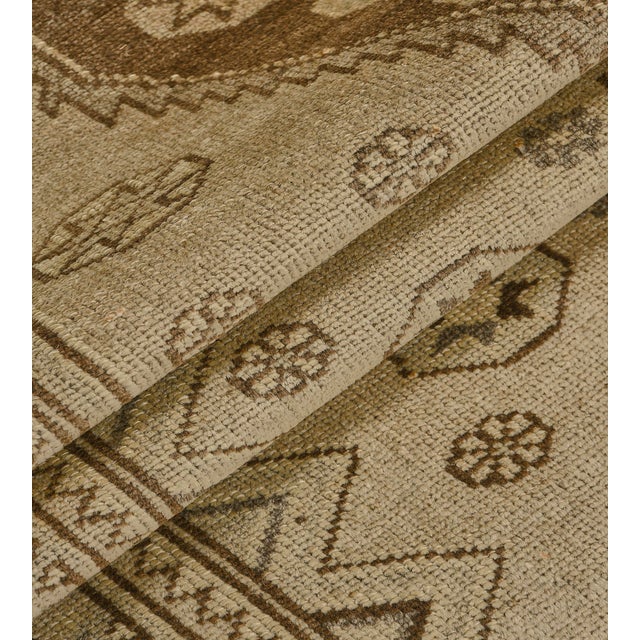 Traditional Antique Circa-1920 Brown Floral Wool Malayer Runner For Sale - Image 9 of 9