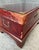 Mid 20th Century Red Leather Trunk on Wooden Stand For Sale - Image 15 of 16