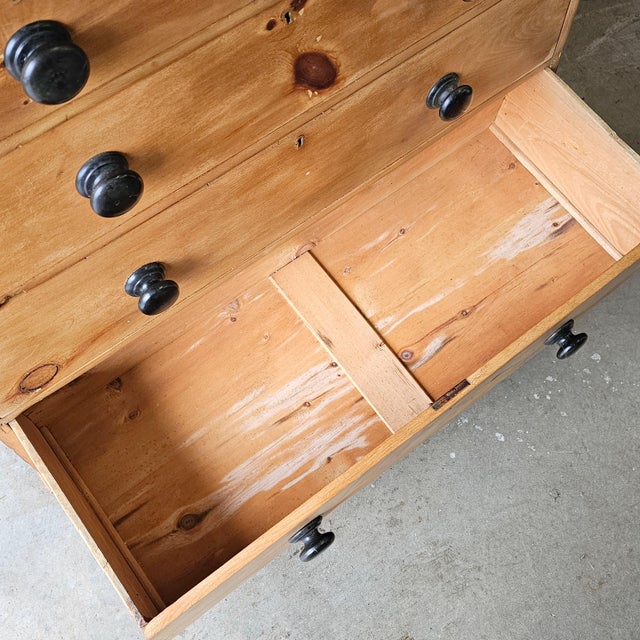 Antique English Pine Honey Tone Dresser Chest of Drawers - 1870 For Sale - Image 10 of 10