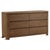 Simple modern brown oak dresser with six drawers. Minimalist design with rounded edges for a softer feel. Each will vary...