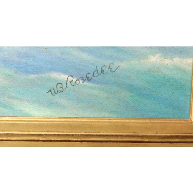 Blue Large Marine Painting of the Frigate Essex by Will B. Robedee For Sale - Image 8 of 10