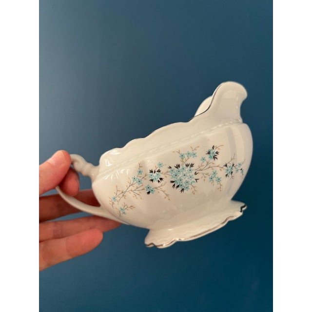 1950s English Traditional Royal Jackson Fine Bone China Dinner Service in Blue Floral Spray - 44 Pieces For Sale - Image 18 of 18