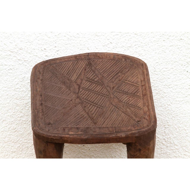 Brown Nupe Carved Stool, Earth's Embrace For Sale - Image 8 of 9