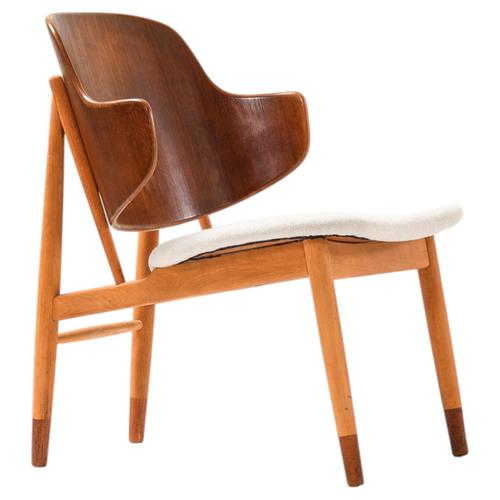 Easy Chair in Beech, Teak and Wool from Ib Kofod-Larsen, 1950s For Sale - Image 6 of 6