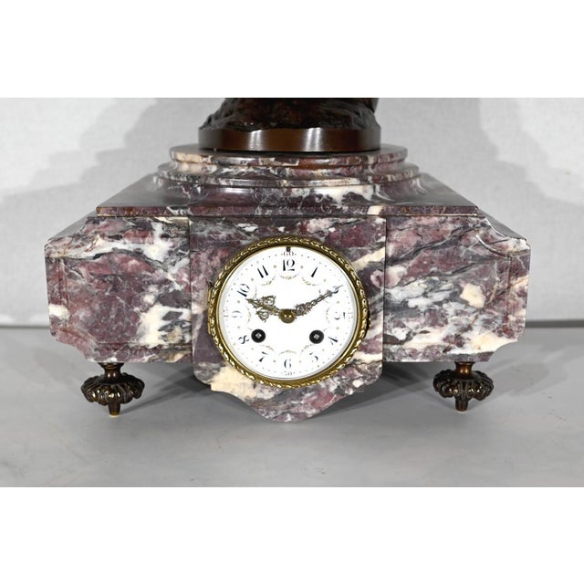 Gray Marble and Bronze Chimney Decorative, End of 19th Century, Set of 3 For Sale - Image 8 of 18