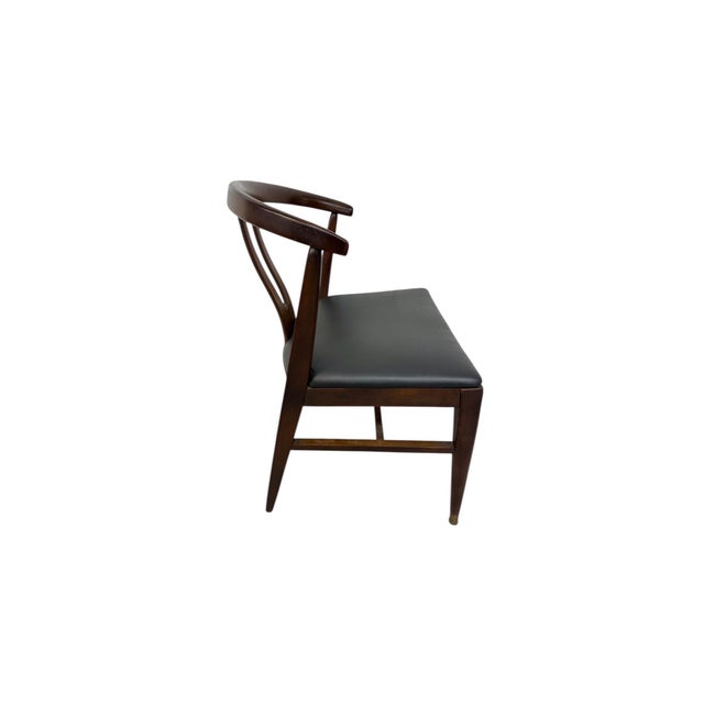 Black Mid-Century Modern Wishbone Walnut Dining Chairs - Set of 6 For Sale - Image 8 of 9