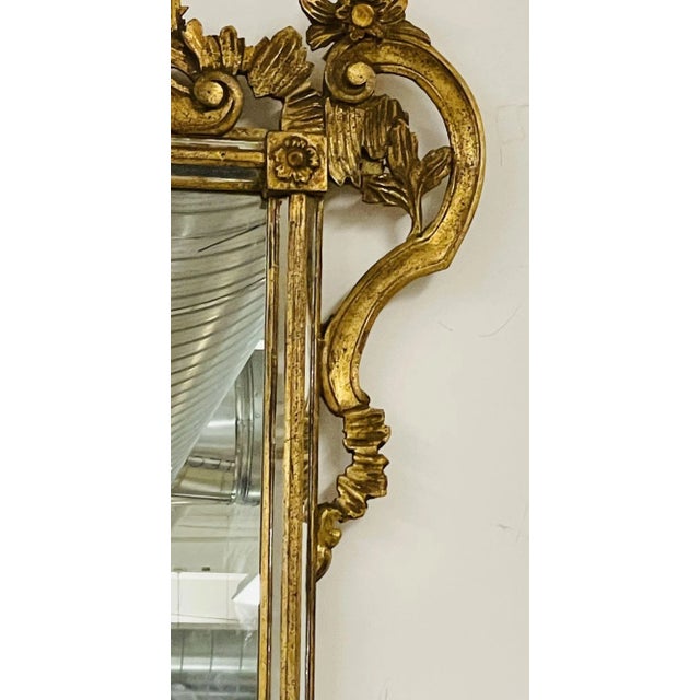 Italian Wall, Console, Mantle or Pier Mirror. 1930s. Gilt Gold, Carved For Sale - Image 4 of 9