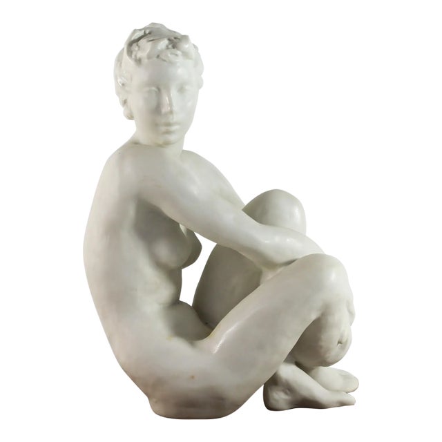 Vintage 1940's Rosenthal Germany Seated Nude Female Figurine For Sale