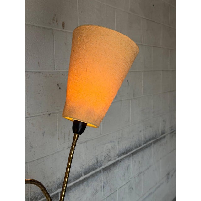 1950s Metal Floor Lamp With Dual Textured Shades Mid-Century Modern 1950s For Sale - Image 5 of 10
