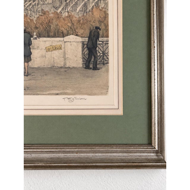 1920s Tavík František Šimon Signed “Antiquarian Booksellers at Notre-Dame De Paris,” 1922 For Sale - Image 5 of 6