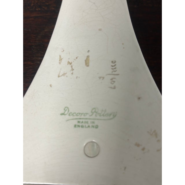 1930s Art Deco English Ceramic Wall Pocket With Floral Motif For Sale - Image 5 of 5