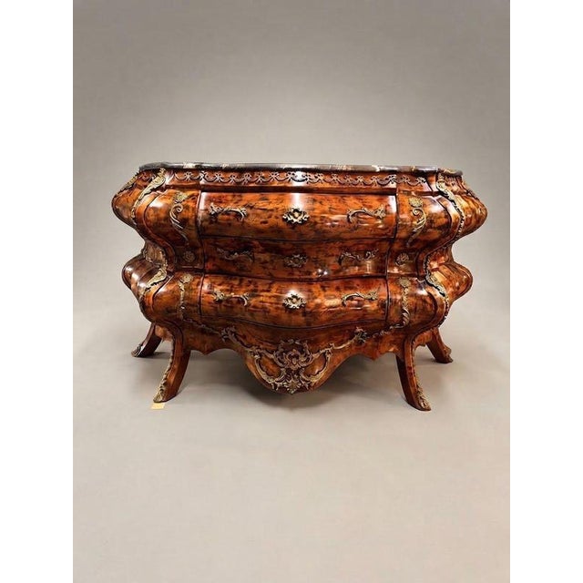 Large French Bombe Chest of Drawers with Marble Top For Sale - Image 6 of 7