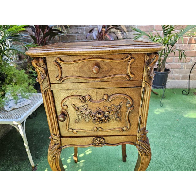 Brown French Louis XV Style Nightstand For Sale - Image 8 of 12