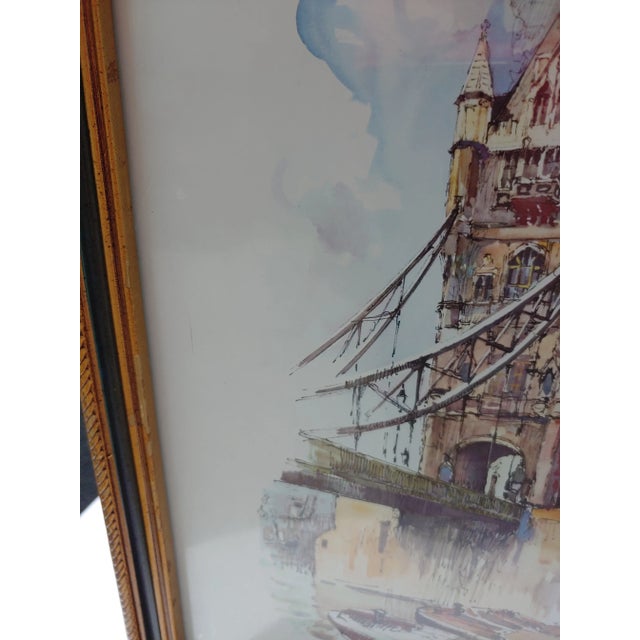 Paint Vintage Tower Bridge London Print For Sale - Image 7 of 9