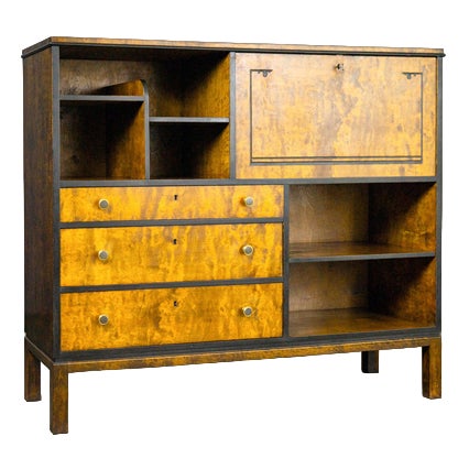 Art Deco Highboard in Birch For Sale