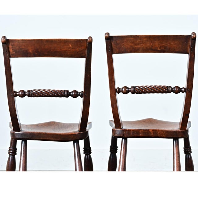 Brown English Pair of 19th Century Yew & Elm Windsor Side Chairs For Sale - Image 8 of 11