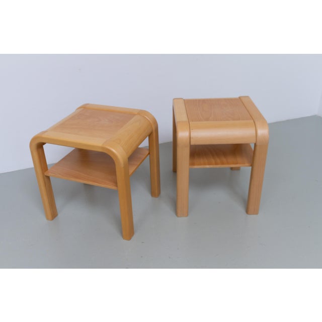 Danish Bedside Tables in Beech by Villy Nørgaard, 1980s, Set of 2 For Sale - Image 4 of 15