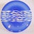 Leonard Marty Cobalt Blue With Etched Waves Large Art Glass Bowl Signed Dated For Sale - Image 9 of 12