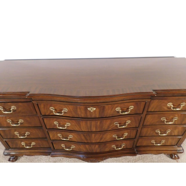 Drexel Flame Mahogany Serpentine Ball & Claw 12-Drawer Chippendale Chest Dresser For Sale - Image 10 of 17