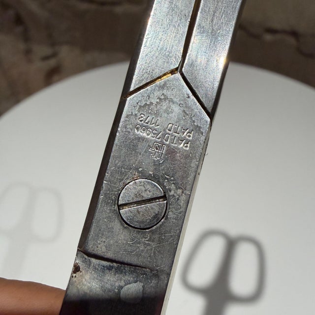 Silver Mid-Century Modern Italian-Made Office or Dressmaking Shears I S A For Sale - Image 8 of 14