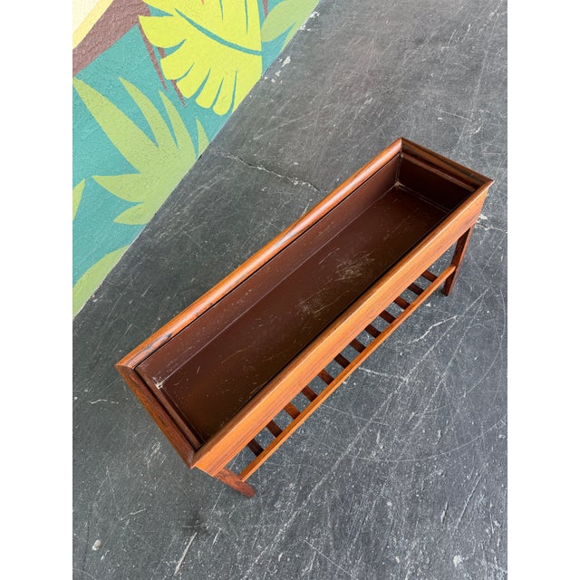 Wood Mid 20th Century Danish Rosewood Planter With Magazine Rack For Sale - Image 7 of 10