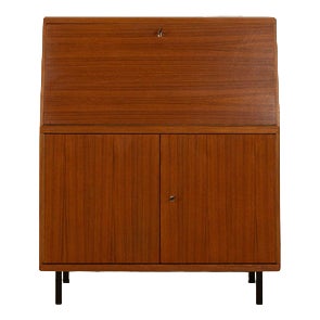 Vintage Wooden Brown Bureau, 1960s For Sale