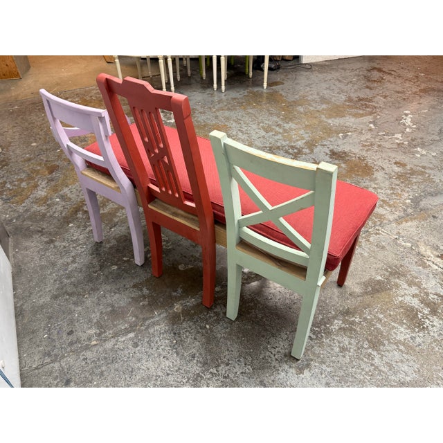 2010s Upcycled Mixed-Chair Bench For Sale - Image 5 of 12