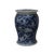 Distressed Blue & White Porcelain Round Butterflies Stool Side Table For Sale - Image 4 of 7