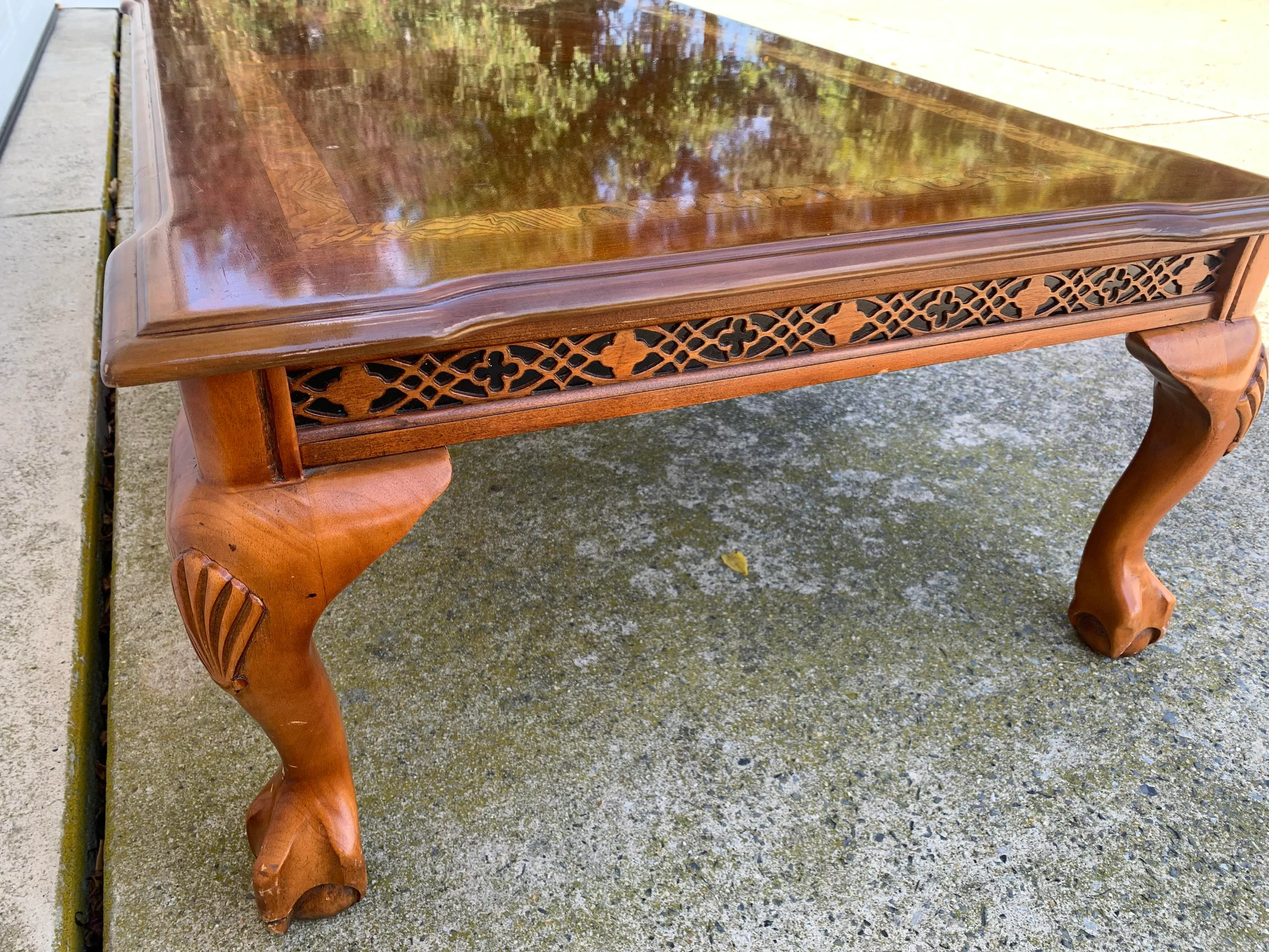 1990s Cherry Wood Finish Coffee Table | Chairish