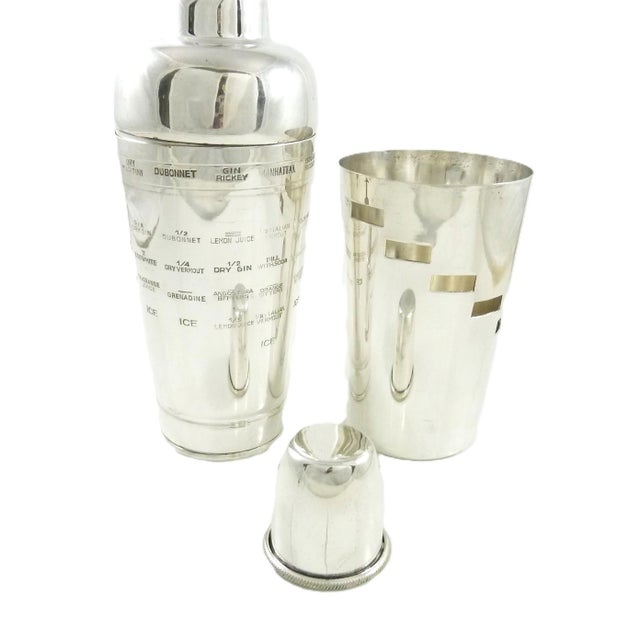 Silver 1930s Art Deco Silver Plated Cocktail Shaker by Giuliano Bossi | 'Dial-a-Drink' For Sale - Image 8 of 10