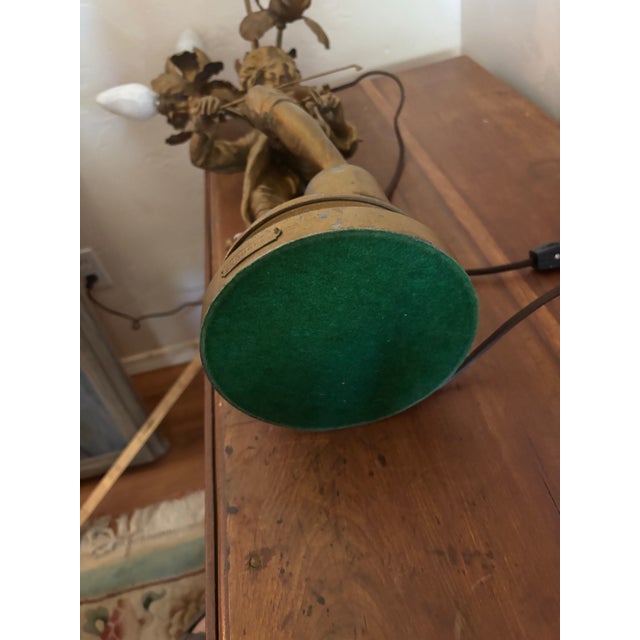 Brass Early 20th Century Adrien Etienne Gaudez Lulli Enfant Figural Newel Post Lamp For Sale - Image 8 of 10