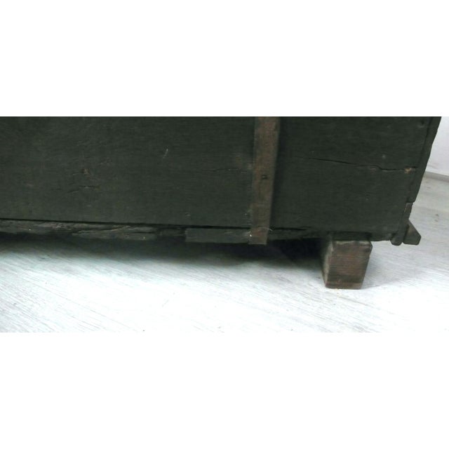 Antique German Dark Oak Trunk For Sale - Image 5 of 14