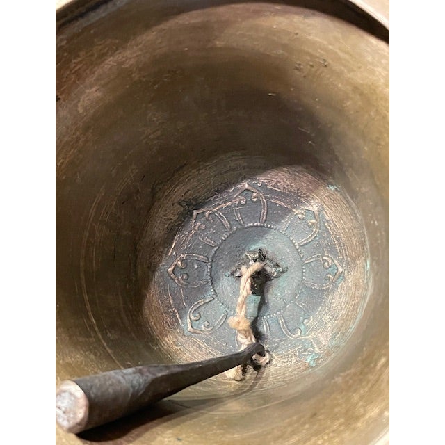 Brown Vintage Vajrayana Buddhist Prayer Bell Tibet Nepal Bhutan For Sale - Image 8 of 13