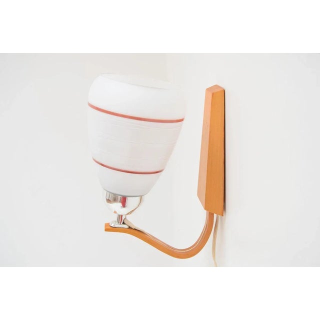 Wooden Wall Lamp by Drevo Humpolec, 1970s For Sale - Image 6 of 10