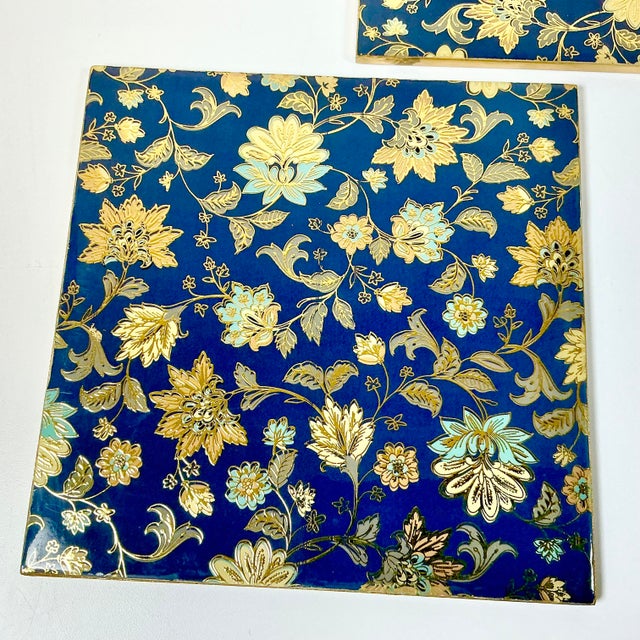 1980s Vintage Chinoiserie Hollywood Regency Boho Chic Trivets - Set of 2 For Sale - Image 9 of 9