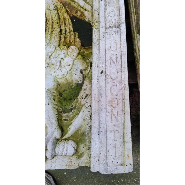 Gold Lion of Saint Mark with Motto in Botticino Marble, Serenissima, 19th Century For Sale - Image 8 of 10