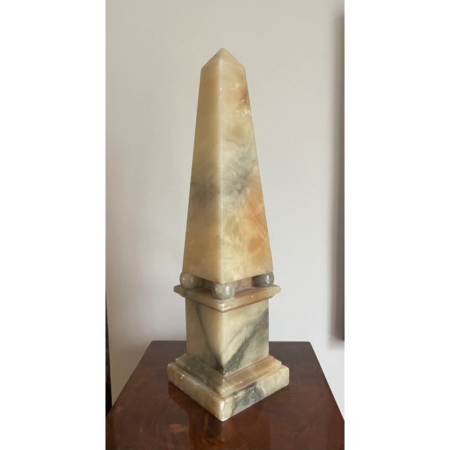 Campaign Alabaster MCM Obelisk For Sale - Image 3 of 9