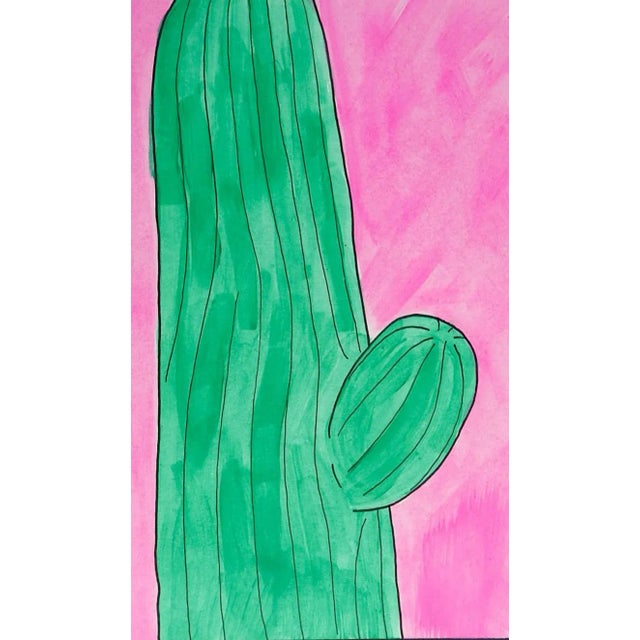 Contemporary Small Contemporary Fauvist Cactus Painting For Sale - Image 3 of 3