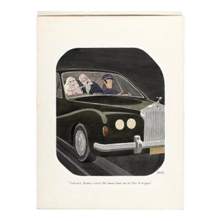 Original Published Diners Club Magazine Artwork Painting by Francis Wilford Smith "Smilby" Rare For Sale