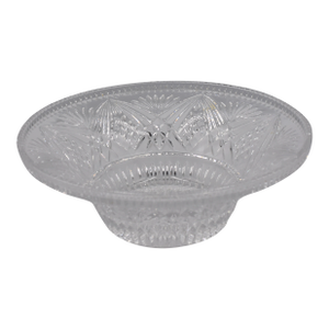 Mid 20th Century Bohemian Modern Czech Republic Crystal Pedestal Fruit Bowl Centerpiece