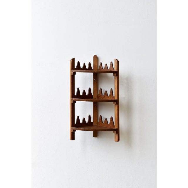 1950s Vintage Sawtooth Edge Tiered Corner Shelf, Circa 1950s-60s For Sale - Image 5 of 14