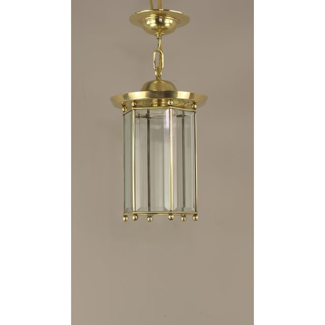 Art Deco Viennese Pendant Chandelier with Hand-Cut Glass, 1920s For Sale - Image 4 of 10