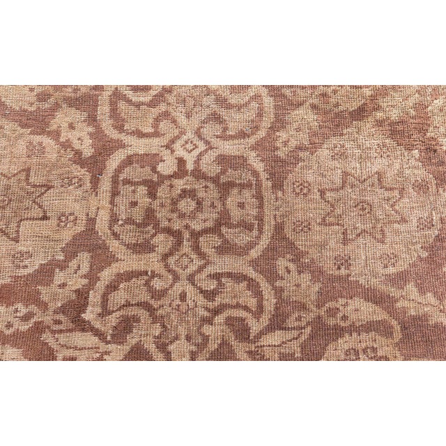 Fine 1920s Persian Sultanabad Brown Handmade Wool Rug For Sale - Image 4 of 8