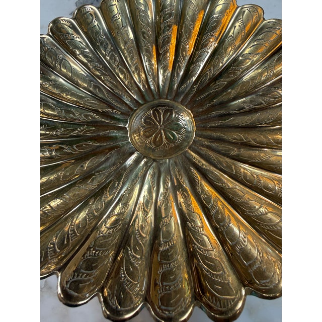 Modern Vintage Solid Brass Pedestal Bowl For Sale - Image 3 of 8