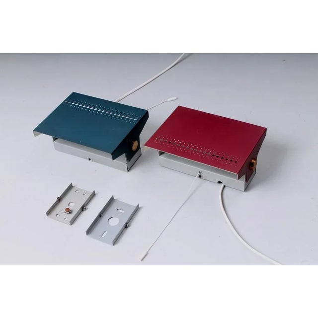 Adjustable Perforated Metal Sconces by J. J. M. Hoogervorst, 1950s, Set of 2 For Sale - Image 6 of 13