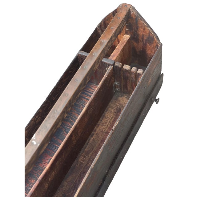 19th Century Antique Handcrafted Pine Tool Carrier or All-Purpose Caddy With Drawer For Sale - Image 5 of 12