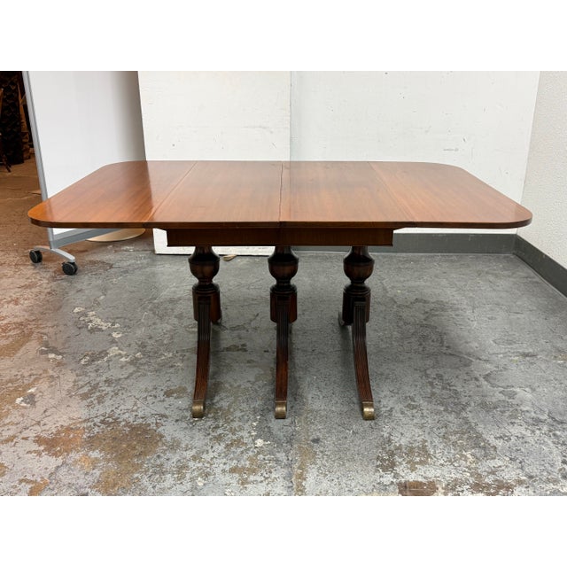 Traditional Duncan Phyfe Style Drop Leaf Dining Table, Vintage For Sale - Image 3 of 12