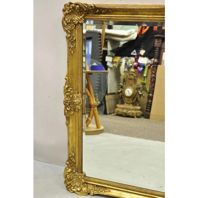 Mid 20th Century Vintage Friedman Brothers Gold French Rococo Style 45" Rectangular Wall Mirror For Sale - Image 5 of 12