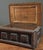 Monumental Antique Tramp Art Chip-Carved Chest With Medallion/Folk Art For Sale - Image 9 of 11